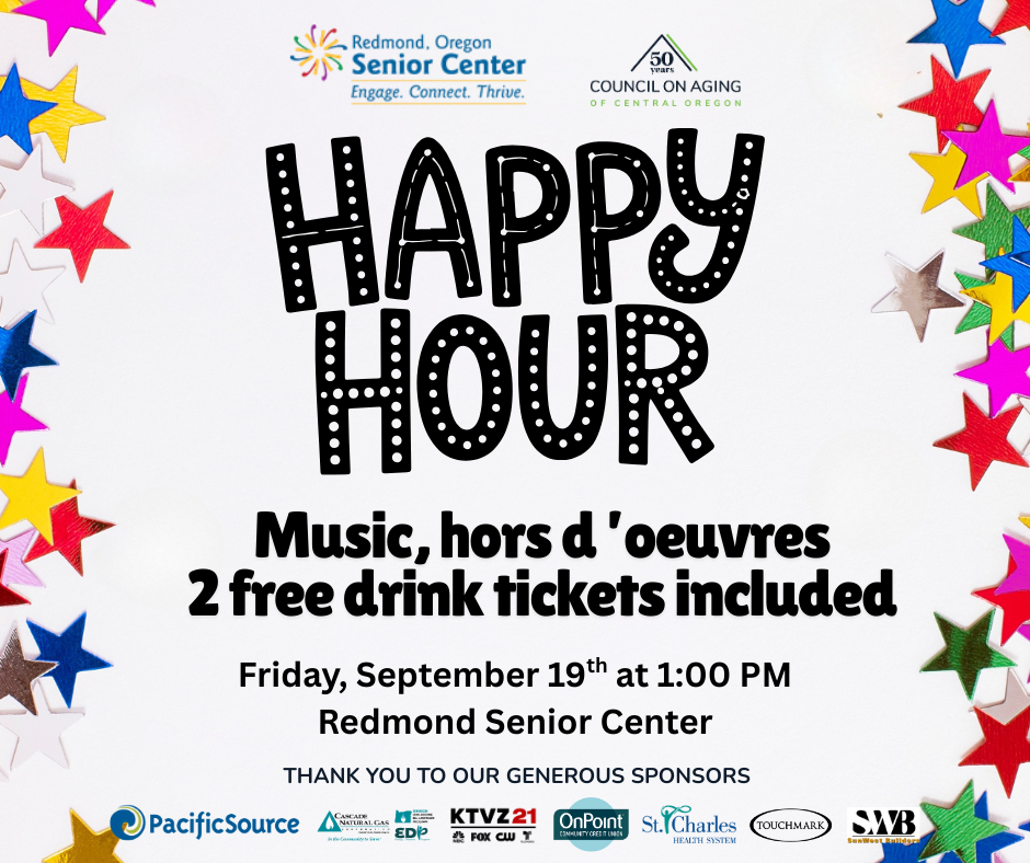Redmond Senior Center Happy Hour Sept 2025 (Facebook Post) (1)